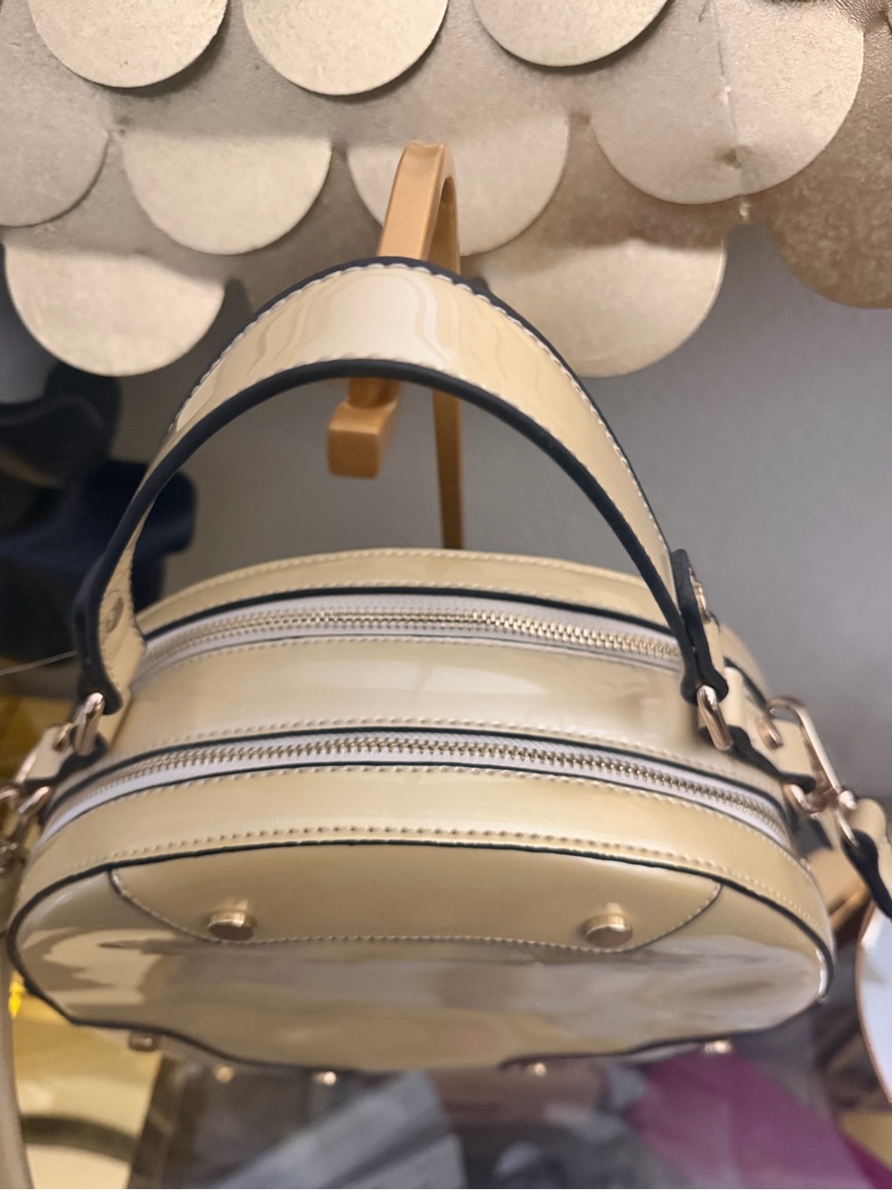 Soft Sage Cream Handbag | Minimal Chic Round Bag - Picture 8 of 15